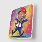 ドナルド・トランプ2024 スクエア壁時計 (傾斜)