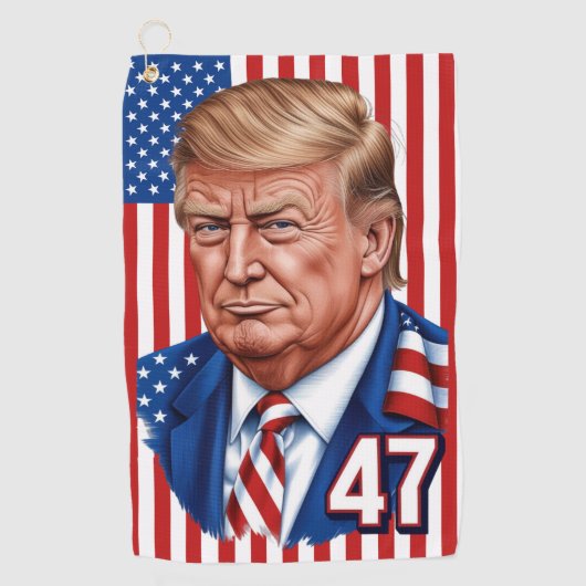 ドナルド・トランプ2024 大統領の 47勝者 – 米国 ゴルフタオル (正面)