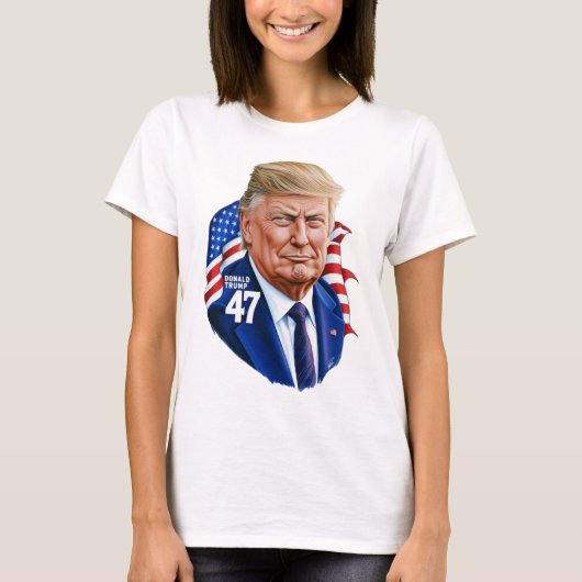 ドナルド・トランプ2024 大統領の 47勝 Tシャツ (正面)