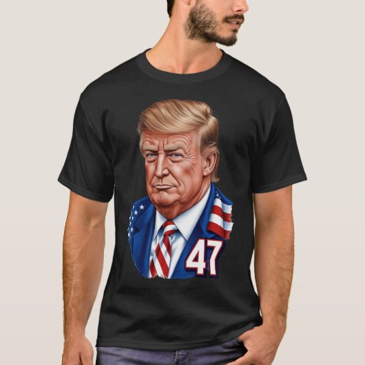 ドナルド・トランプ2024 大統領の 47勝 Tシャツ (正面)