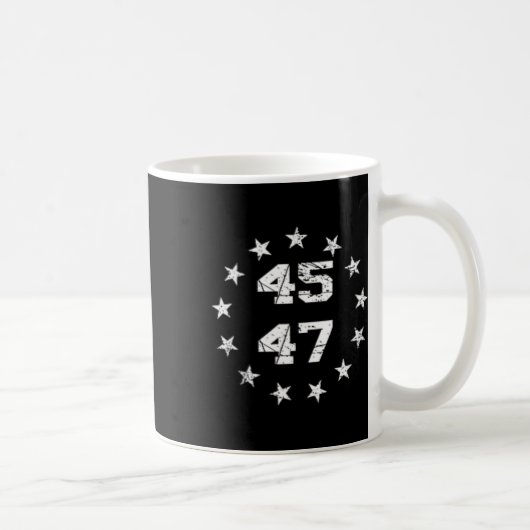 ドナルド・トランプ2024 45 47米国国旗7月4日 コーヒーマグカップ (右)