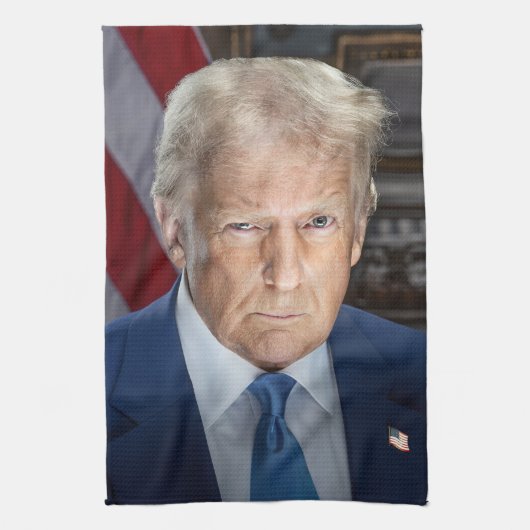 ドナルド・トランプ2025米国大統領ポートレート キッチンタオル (縦)