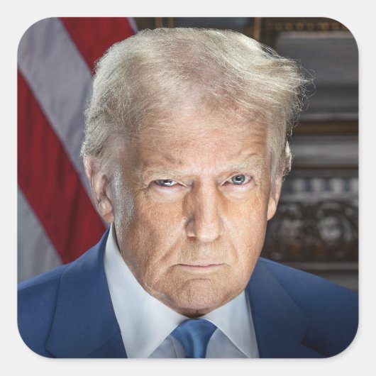 ドナルド・トランプ2025米国大統領ポートレート スクエアシール (正面)