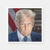 ドナルド・トランプ2025米国大統領ポートレート スタンダードカクテルナプキン (正面)