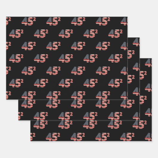 ドナルド・トランプ45平方アメリカ国旗の愛国心 ラッピングペーパーシート (セット)