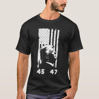 ドナルド・トランプ45 47 – アメリカ国旗トランプ2024 Tシャツ