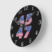 ドナルド・トランプ45-47 ラウンド壁時計 (傾斜)