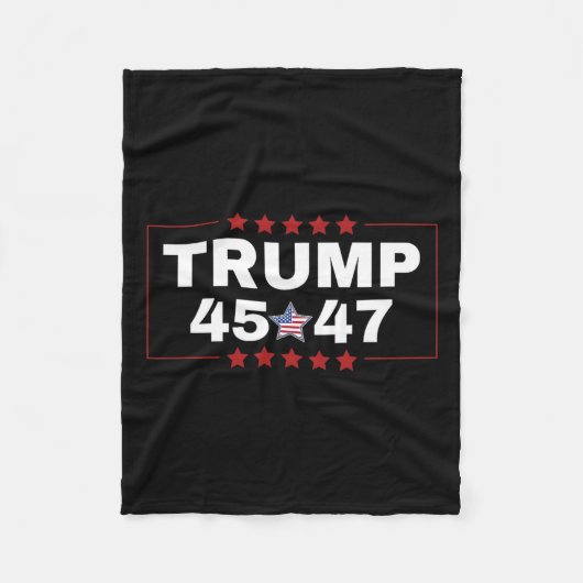 ドナルド・トランプ45 47th米国大統領Tee Mega Won Ele フリースブランケット (正面)