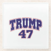 ドナルド・トランプ47 ガラスコースター (正面)