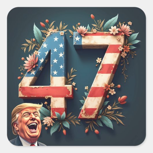 ドナルド・トランプ47 スクエアシール (正面)
