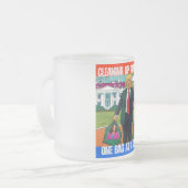 ドナルド・トランプ – アメリカをクリーンアップ,一度に1つのバッグ フロストグラスマグカップ (正面左)