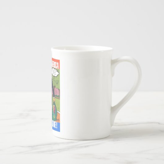 ドナルド・トランプ – アメリカをクリーンアップ,一度に1つのバッグ ボーンチャイナマグカップ (右)