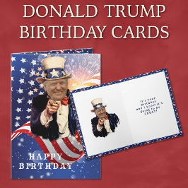 ドナルド・トランプ・アメリカ国旗の誕生日・カード カード