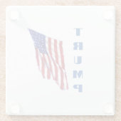 ドナルド・トランプ・アメリカ国旗ポップ・アートの芸術 ガラスコースター (裏面)