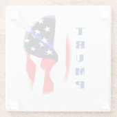 ドナルド・トランプ・アメリカ国旗ポップ・アートの芸術 ガラスコースター (裏面)