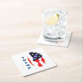 ドナルド・トランプ・アメリカ国旗ポップ・アートの芸術 スクエアペーパーコースター (インサイチュ)