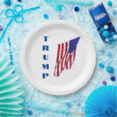 ドナルド・トランプ・アメリカ国旗ポップ・アートの芸術 ペーパープレート (パーティー)
