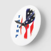 ドナルド・トランプ・アメリカ国旗ポップ・アートの芸術 ラウンド壁時計 (傾斜)