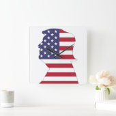 ドナルド·トランプ·アメリカ国旗 スクエア壁時計 (ホーム)