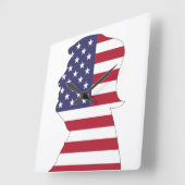 ドナルド·トランプ·アメリカ国旗 スクエア壁時計 (傾斜)