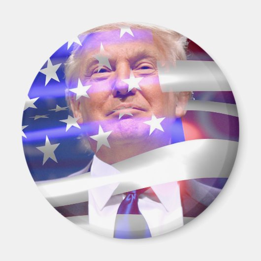 ドナルド・トランプ・アメリカ国旗 マグネット (正面)
