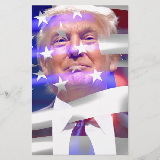 ドナルド・トランプ・アメリカ国旗 便箋 (正面)