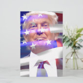 ドナルド・トランプ・アメリカ国旗 便箋 (スタンド正面)