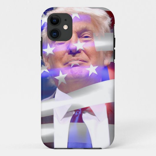 ドナルド・トランプ・アメリカ国旗 Case-Mate iPhoneケース (裏面)