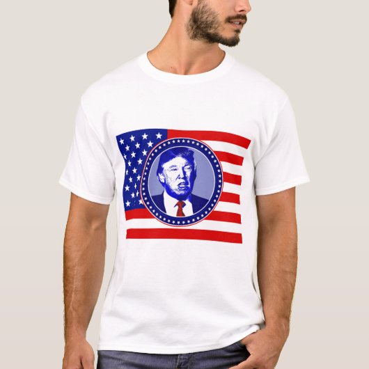 ドナルド・トランプ・アメリカ国旗 Tシャツ (正面)