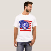 ドナルド・トランプ・アメリカ国旗 Tシャツ (正面フル)