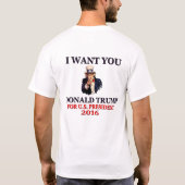 ドナルド・トランプ – アンクル・サム2016社長 Tシャツ (裏面)