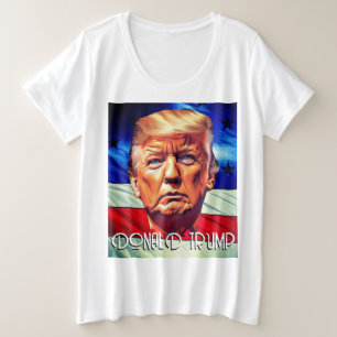 ドナルド・トランプ&オールド・グローリー プラスサイズTシャツ