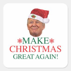 ドナルド・トランプ-クリスマスにすばらしいステッカーを再度して下さい スクエアシール