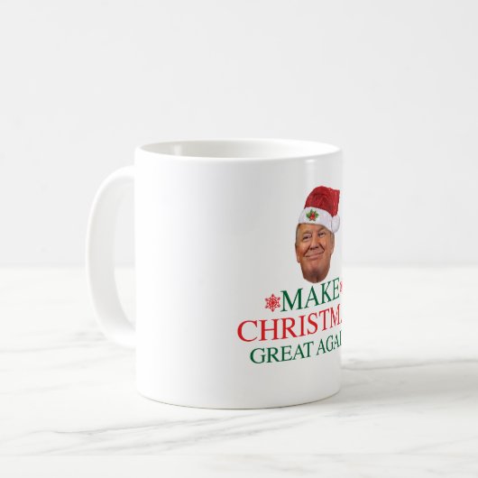 ドナルド・トランプ-クリスマスを襲うこと素晴らしく再度させて下さい コーヒーマグカップ (正面左)