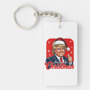 ドナルド・トランプ・クリスマスサンタクロース・アート キーホルダー