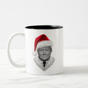ドナルド・トランプ クリスマス おもしろい サンタ帽子 ギフト ツートーンマグカップ