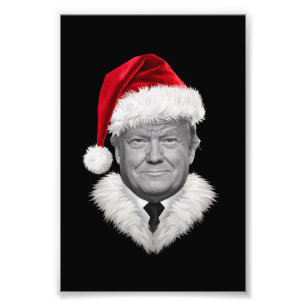 ドナルド・トランプ クリスマス おもしろい サンタ帽子 ギフト フォトプリント