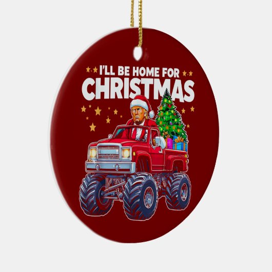 ドナルド・トランプ・クリスマス | 私は家に帰ってクリスマス セラミックオーナメント (右)