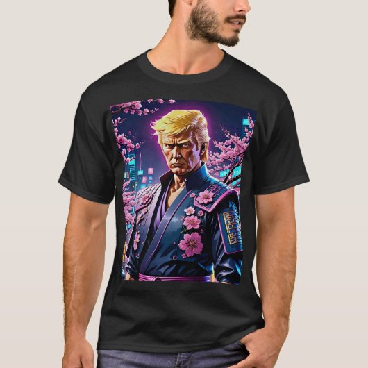 ドナルド・トランプ・サイバパンク・サムライ・ウォリアー・ティー Tシャツ (正面)