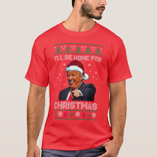 ドナルド・トランプ・サンタ | クリスマスに家に帰る Tシャツ (正面)
