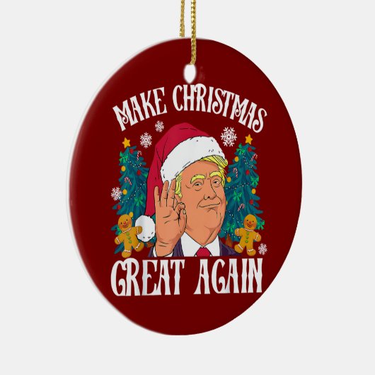 ドナルド・トランプ・サンタ | 再びクリスマスを素晴らし作る セラミックオーナメント (右)