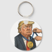 ドナルド・トランプ、ノーベル平和賞を受賞 キーホルダー (正面)