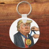 ドナルド・トランプ、ノーベル平和賞を受賞 キーホルダー (正面)