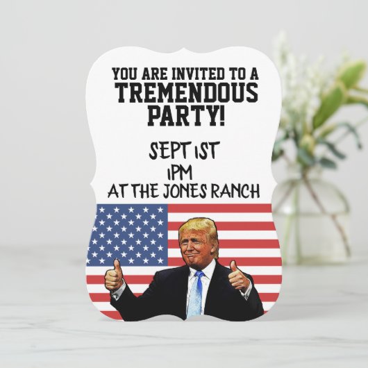 ドナルド・トランプ パーティー招待状 オーダーメイド 招待状 (スタンド正面)