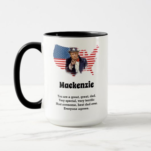 ドナルド·トランプ·ファーザーズ·デイ·アド·ネーム·ラーおもしろいジ マグカップ (左)