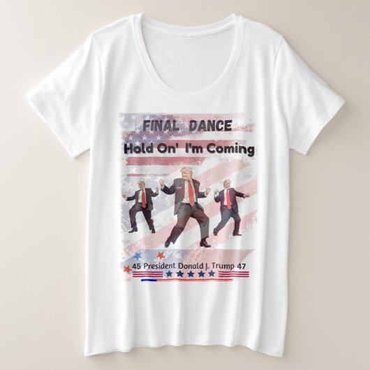 ドナルド・トランプ・プラス・サイズ女性のTシャツ プラスサイズTシャツ (デザイン正面)