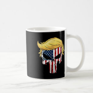 ドナルド・トランプ・ヘアプレジデントスカルテイクアメリカバック コーヒーマグカップ