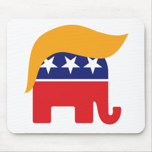 ドナルド・トランプ・ヘアGOP象ロゴ マウスパッド