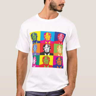 ドナルド・トランプ ポップアート レトロ政治グリッド グラフィック Tシャツ