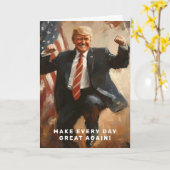 ドナルド・トランプ・マガアメリカ国旗 カード (黄色い花)